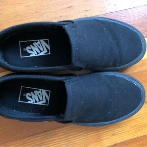 Vans Classic Black Canvas Slip-Ons